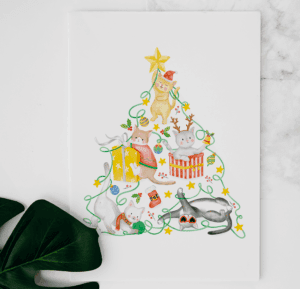 Cartes de Souhaits Chats de Noël