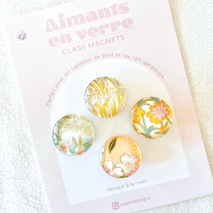 Aimants en verre nuancier nuances roses et dorées