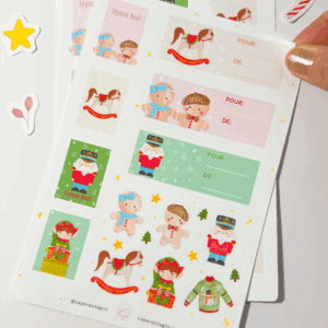 Feuille d'autocollants motifs de Noël