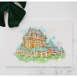 Chateau Frontenac watercolor painting