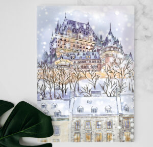 Cartes de Souhaits Château Frontenac en hiver