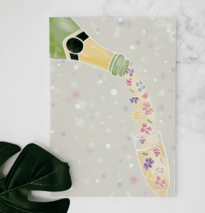 Cartes de Souhaits Champagne floral !