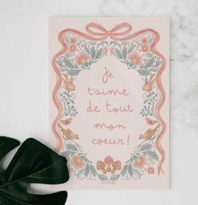 Cartes de Souhaits Je t'aime de tout mon coeur !