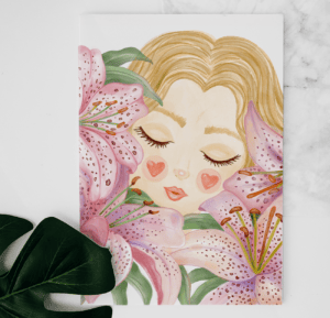 Cartes de Souhaits Lilium Rose