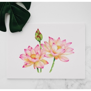 Lotus watercolor panting