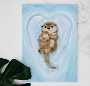 Cartes de Souhaits Maman loutre