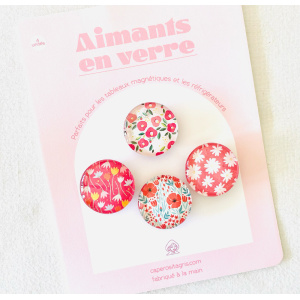 Aimants en verre nuancier rouges