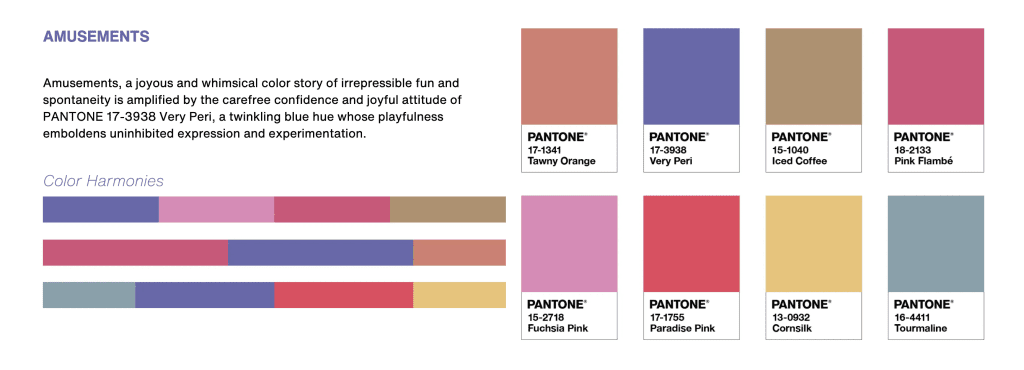 Pantone Very Peri nommé amusements