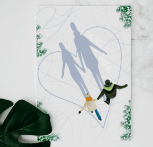 Cartes de Souhaits Ombres de patineurs